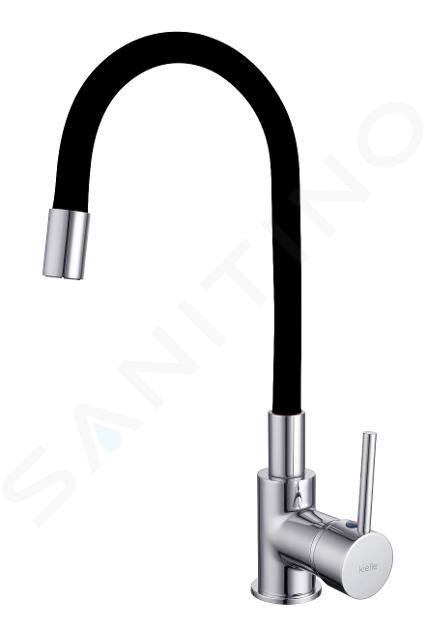 kielle Oudee - Kitchen mixer tap with flexi arm, chrome/black 10502100