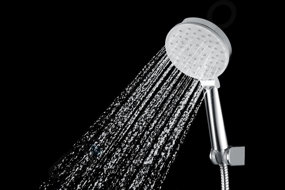 kielle Oudee - Set de douche avec thermostat, 260 mm, 3 jets, chrome /  blanc / noir 20602000