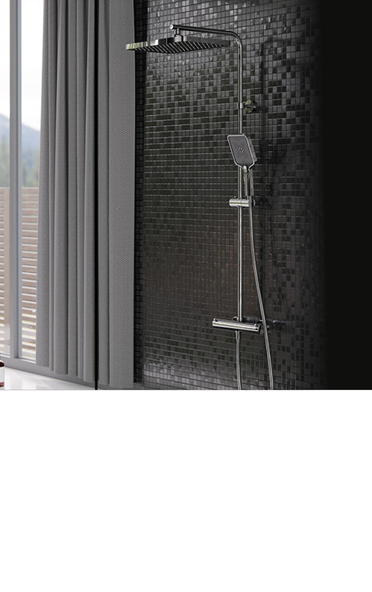 kielle Vega - Duschset mit Thermostat, 30x20 cm, 3 Strahlen, chrom 20618000