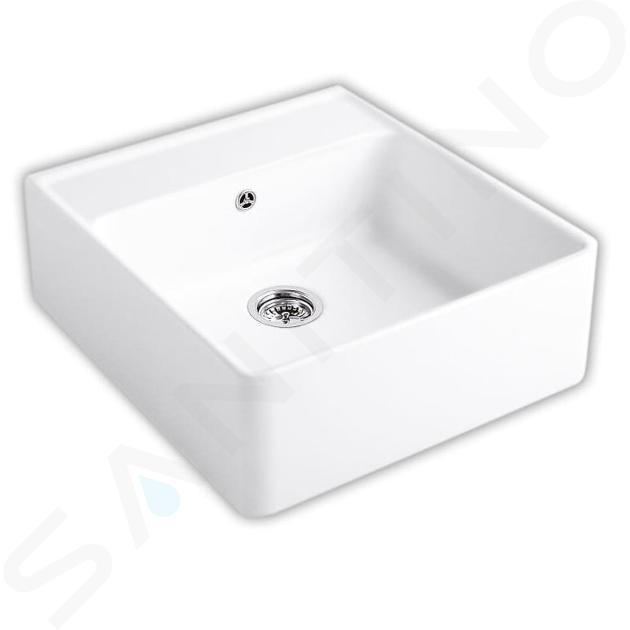 Villeroy & Boch Éviers - Évier en céramique 63x60 cm, CeramicPlus, Stone White 632061KG