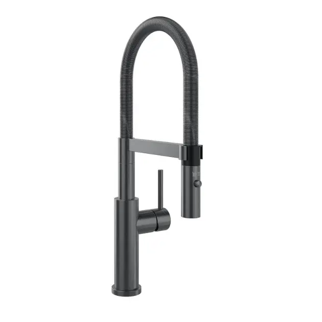 Villeroy & Boch Steel Expert 2.0 - Mitigeur d'évier avec bras flexible et douchette, anthracite 92800005