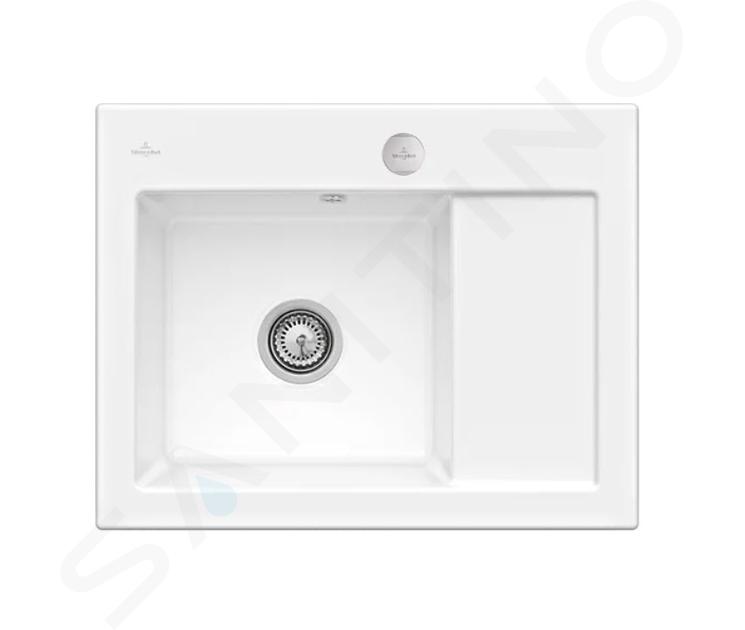 Villeroy & Boch Subway 45 - Lavello in ceramica 65x51 cm, comando eccentrico, CeramicPlus, bianco alpino 331202R1