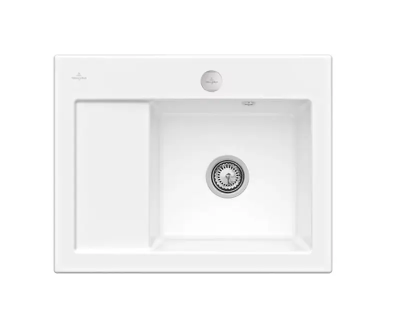 Villeroy & Boch Subway 45 - Keramický dřez 65x51 cm, excentrické ovládání, CeramicPlus, Snow White 331302KG