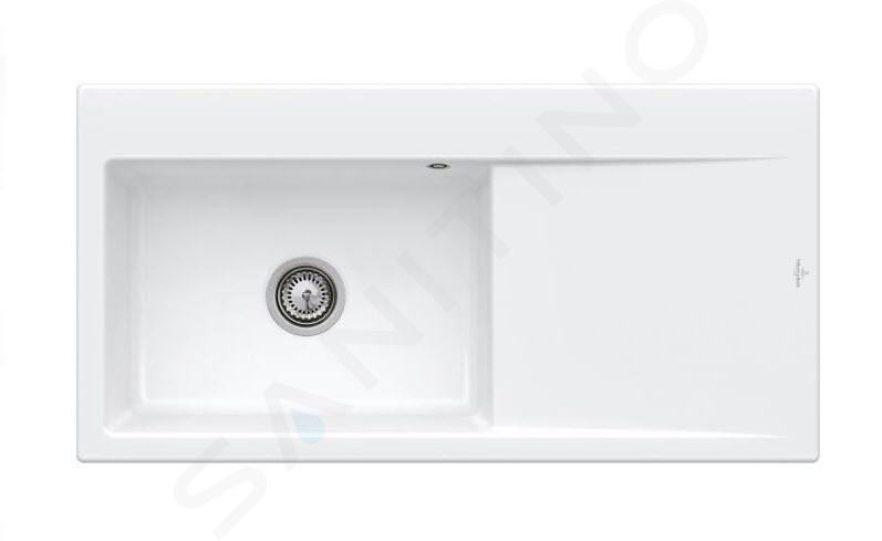 Villeroy & Boch Subway Style 60 - Fregadero de cerámica 100x51cm, CeramicPlus, blanco nieve 336201KG