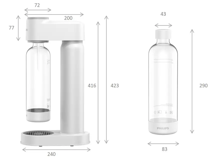 Philips GoZero Soda maker Lite con accessori, bianco ADD4901WH/10