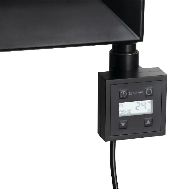 Sapho KTX - Tige chauffante avec thermostat, 800 W, noir mat KTX-B-800