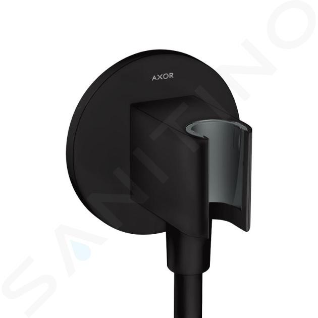 Axor Duchas - Codo de ducha con soporte, negro mate 36733670