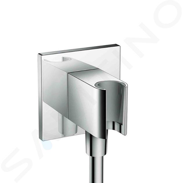 Axor Programme de douche - Coude de raccordement de douche avec support, chrome noir brossé 36734000