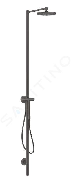 Axor Starck - Set doccia termostatico, diametro 24 cm, getto singolo, cromo nero spazzolato 12672340