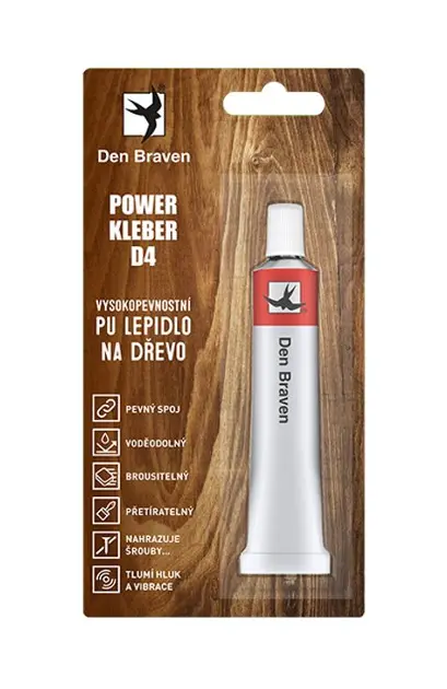 Den Braven Lepidla - Lepidlo POWER KLEBER PU D4 23 ml tuba v blistru krémová 35004TU