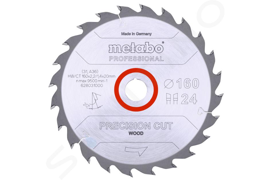 Metabo Příslušenství - Pilový kotouč Precision Cut Wood - Professional, 160x20 mm, Z24 628031000