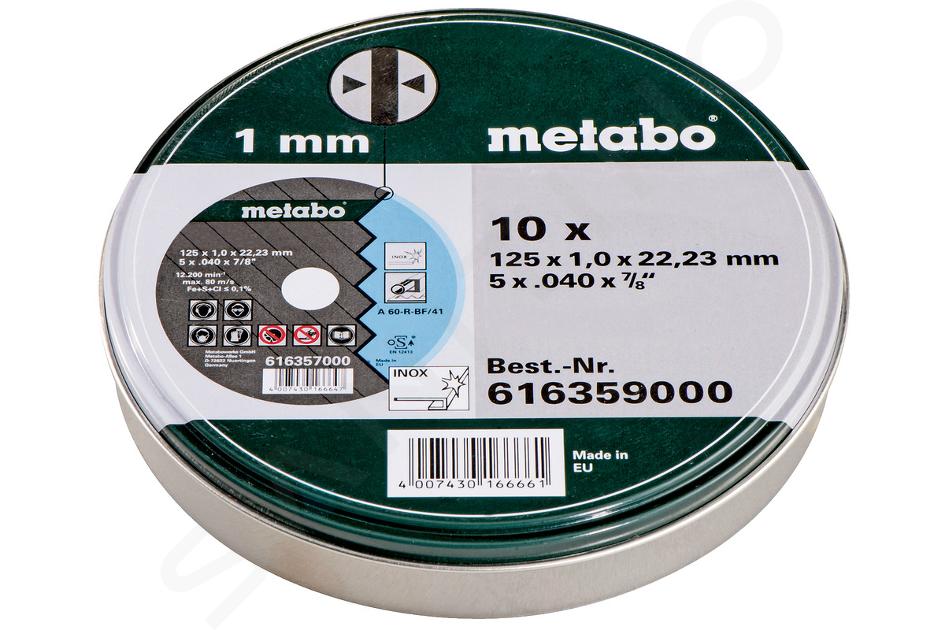 Metabo Accessoires - 10 meules de tronçonnage SP 125 x 1,0 x 22,23 mm 616359000