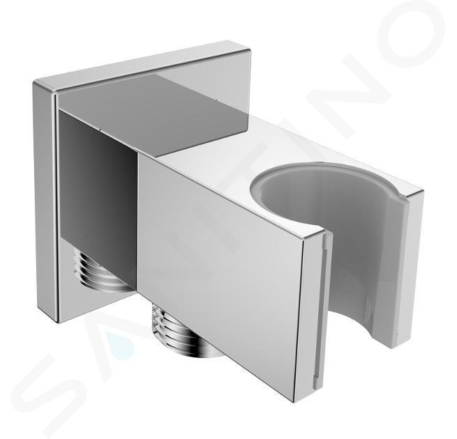 kielle Accesorios - Codo de pared con soporte, cromo 20901010