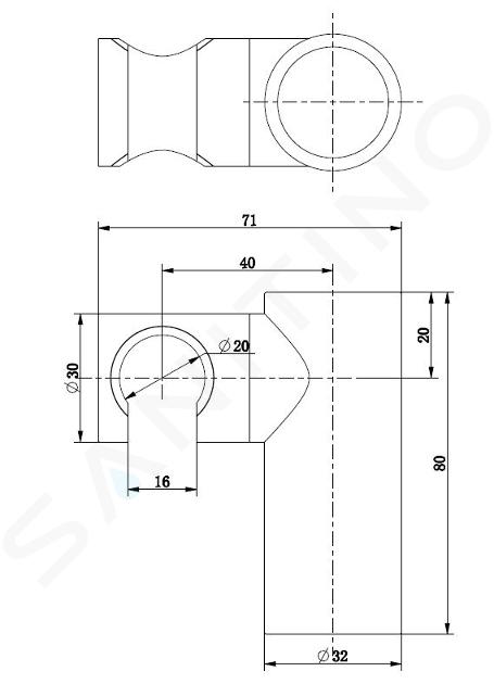 Soporte de pared para ducha cromado