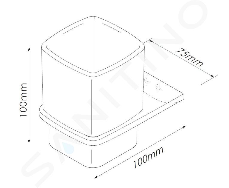 kielle Vega - Dispenser di sapone liquido con supporto, vetro opaco/cromo  40118020