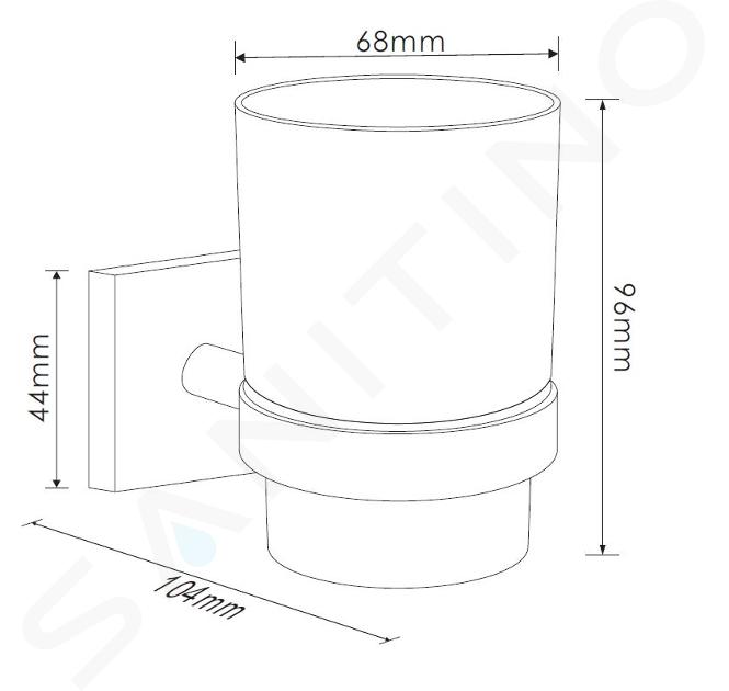 kielle Oudee - Vaso para cepillo de dientes y pasta dentífrica con soporte,  cristal mate/cromo 40002010