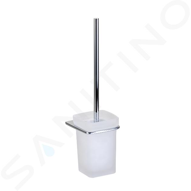 kielle Vega - Escobilla de WC de pared, con soporte, cristal mate/cromo 40518000