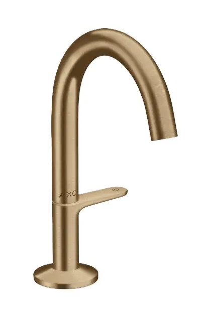 Levně Axor One - Umyvadlová baterie s výpustí Push-Open, EcoSmart, CoolStart, kartáčovaný bronz 48010140