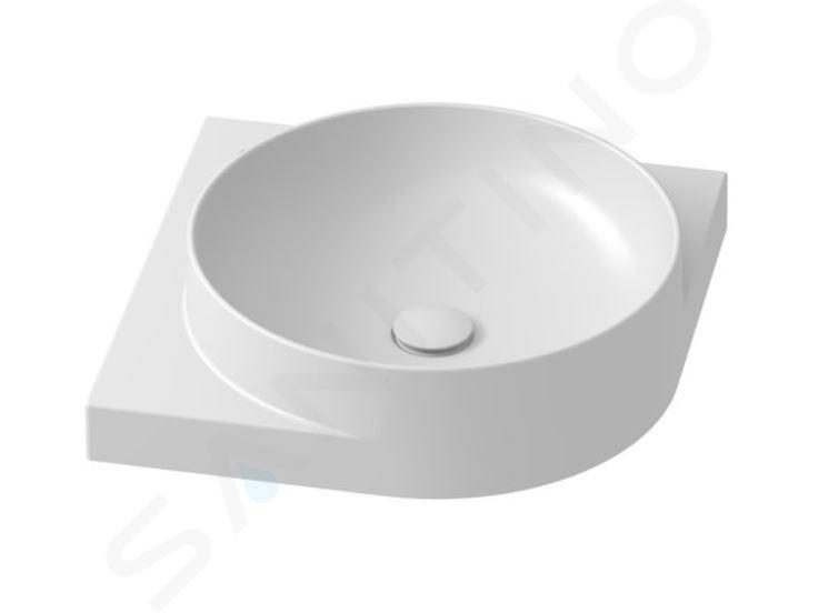 Ravak Yard - Lavabo 450x450 mm, sin rebosadero y sin orificio para el grifo, blanco XJX01045000