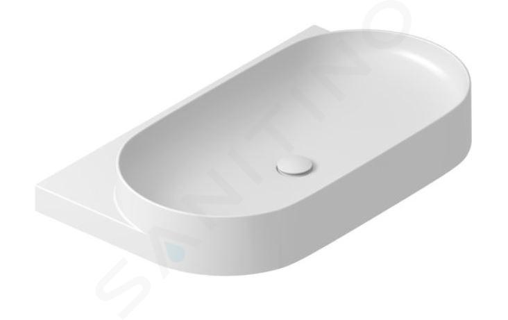 Ravak Yard - Lavabo 805x500 mm, senza troppopieno, senza foro per miscelatore, bianco XJX01080000