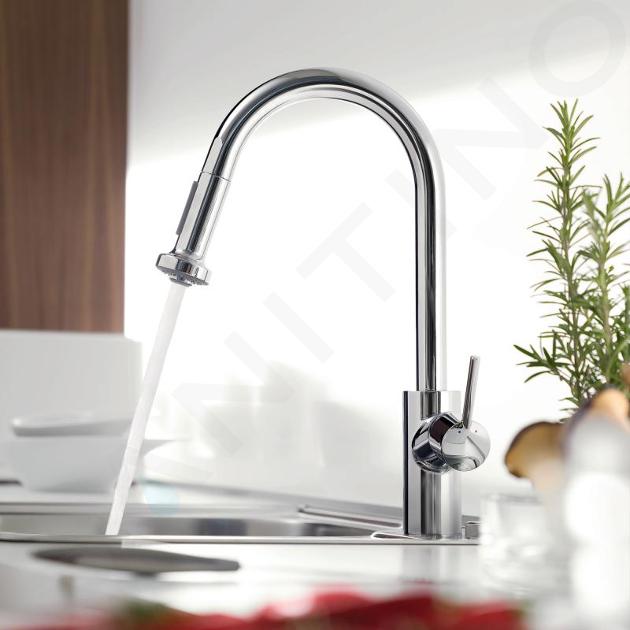 Robinet de cuisine rabattable avec douchette HANSGROHE Talis M52