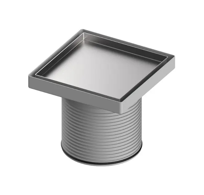 Tece TECEdrainpoint S - Frame voor rooster met verlenging, 15x15 cm, roestvrij staal 3660011