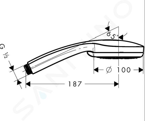 hansgrohe Douchettes: 1 type de jet, N° article 28338000