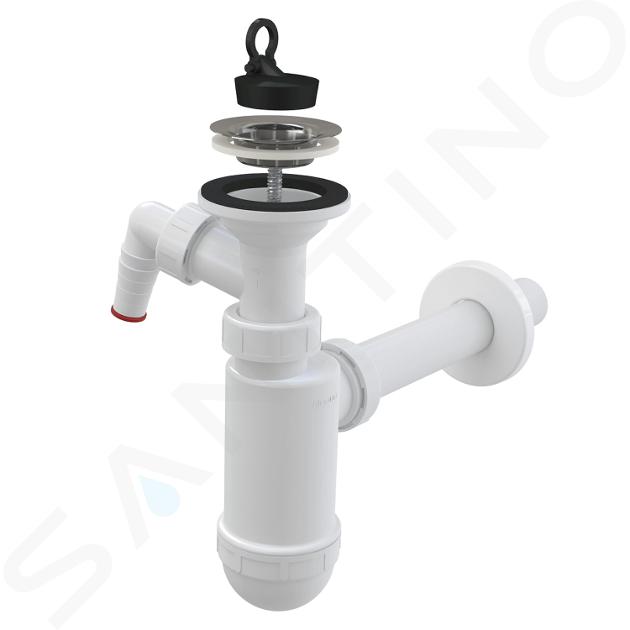 Alcadrain Siphons - Siphon de lavabo avec grille en acier inoxydable, avec raccordement A410P