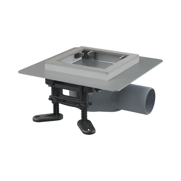 Alcadrain Odtokové kanáliky - Podlahová vpusť bočná 13x13 cm, nízka, kombinovaný SMART zápachový uzáver, bez roštu APV120