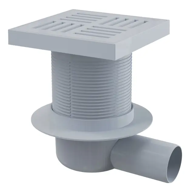 Alcadrain Douchegoten - Siphon de sol latéral 15x15 cm, arrêt des odeurs d'eau, plastique APV5211