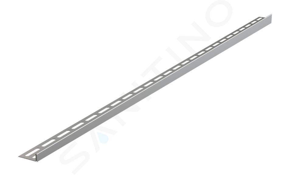 Alcadrain Duschrinnen - Bodenausgleichsschiene 1000 mm, links, Höhe des Saums 12 mm, Edelstahlmatte APZ901M/1000