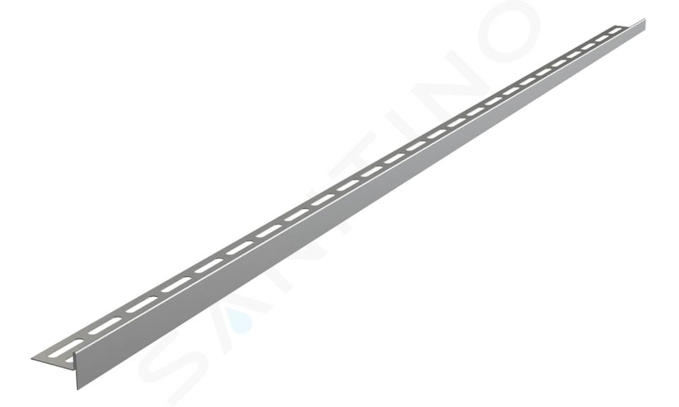 Alcadrain Duschrinnen - Bodenausgleichsschiene 1000 mm, rechts, Höhe des Saums 12 mm, Edelstahlmatte APZ902M/1000