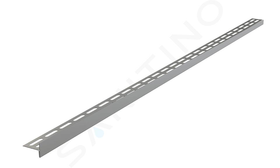 Alcadrain Système de drainage - Douchegoten - Rail de mise à niveau du sol 1000 mm, à droite, hauteur du bord 14 mm, tapis en acier inoxydable APZ904M/1000