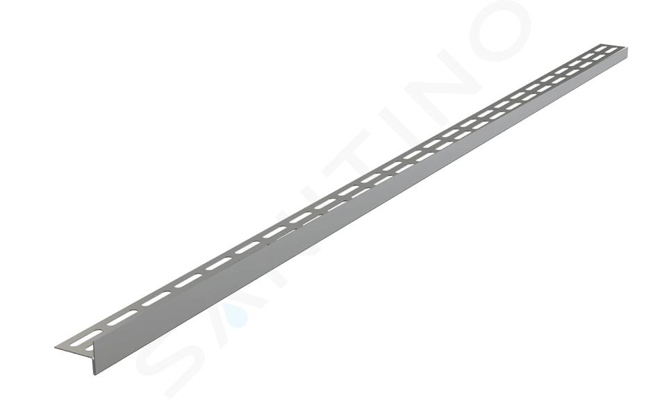 Alcadrain Douchegoten - Vloernivelleerrail 1000 mm, rechts, hoogte van de rand 14 mm, roestvrijstalen mat APZ904M/1000