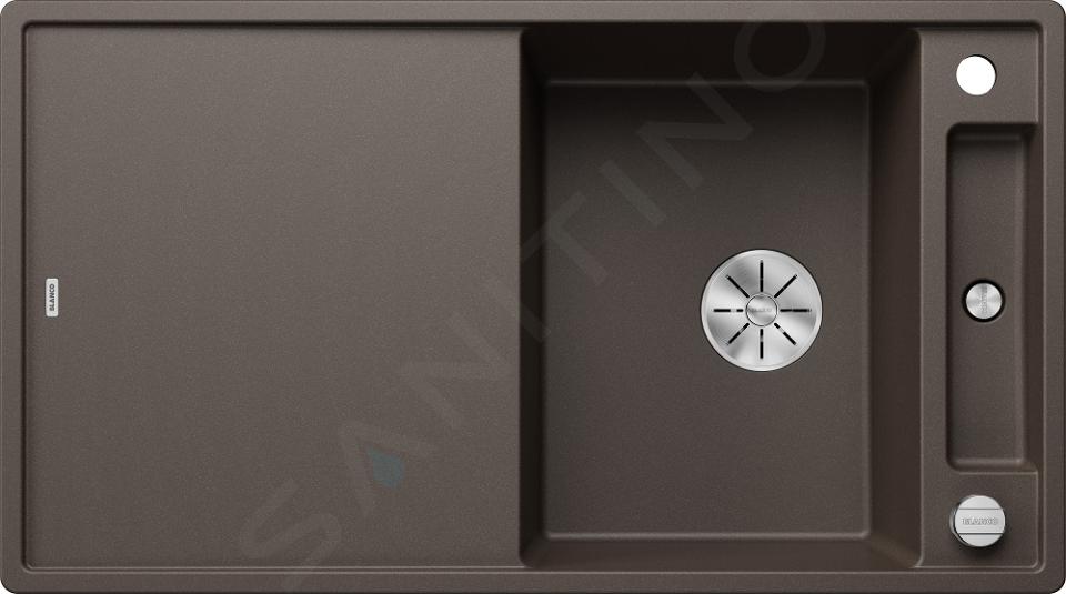 Blanco Axia III 5 - Silgranieten spoelbak, 92x51 cm, met accessoires, InFino, koffie 523214