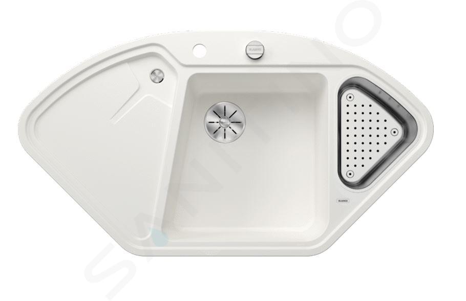 Blanco Delta II - Chiuvetă silgranit, 106x58 cm, cu control scurgere și accesorii, In Fino, alb 523660