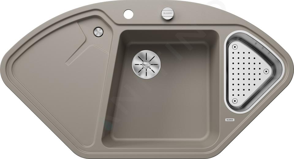 Blanco Delta II - Silgraniet spoelbak, 106x58 cm, met afvoerbediening en accessoires, InFino, tartufo 523666