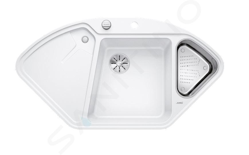 Blanco Delta II - Chiuvetă silgranit, 104x56 cm, cu control scurgere și accesorii, In Fino, alb 523673