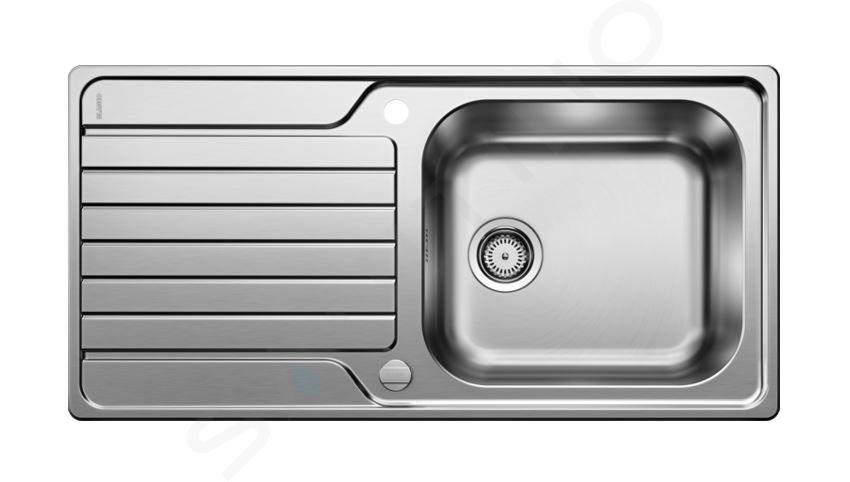Blanco Dinas XL 6 - Fregadero, 100x50 cm, con control de desagüe, acero inoxidable cepillado 524255