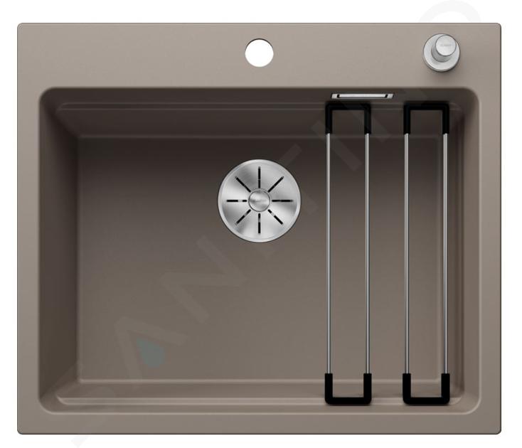 Blanco Etagon 6 - Chiuvetă Silgranite, 60x51 cm, cu control scurgere și accesorii, In Fino, tartufo 524536