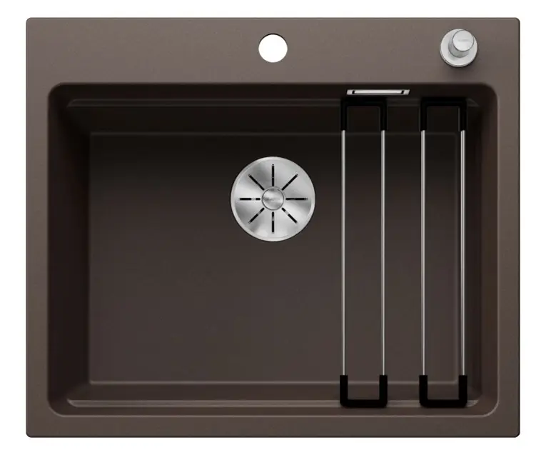 Blanco Etagon 6 - Fregadero de Silgranite, 60x51 cm, con control de desagüe y accesorios, InFino, café 524538