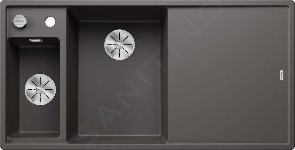 Blanco Axia III 6 - Évier en silgranit, 100x51 mm, avec commande excentrique et accessoires, InFino, gris roche 524644
