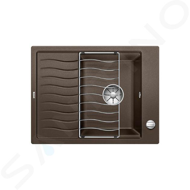 Blanco Elon 45 - Lavello in silgranito, 65x50 cm, con comando di scarico e accessori, InFino, caffè 524823