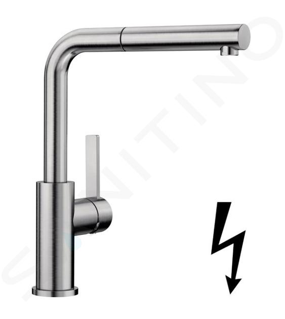 Blanco Lanora S - Mitigeur d’évier avec douchette extractible, inox brossé 525126