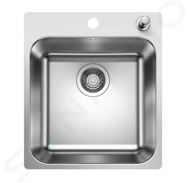 Blanco Supra 400 - Évier, 500x440 mm, avec commande du vidage, inox brossé 526353