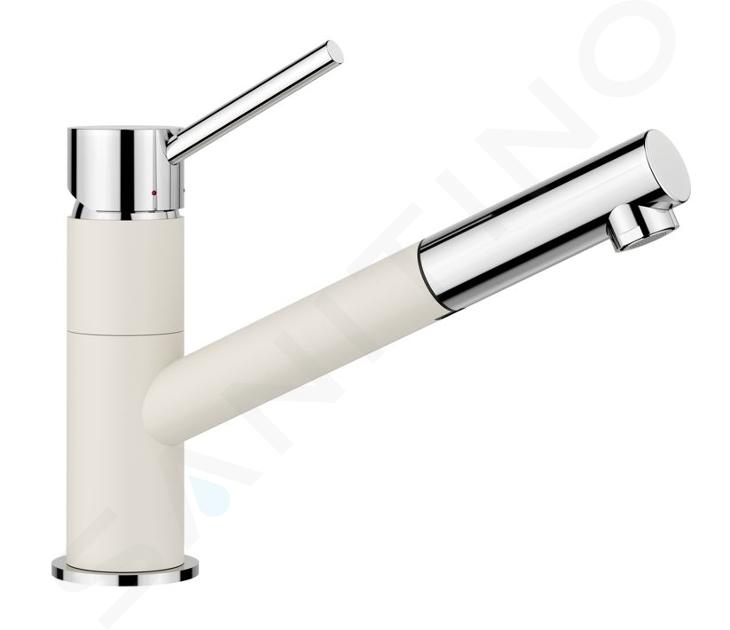 Blanco Kano S - Robinetterie d’évier avec bec extractible, blanc doux/chrome 526953