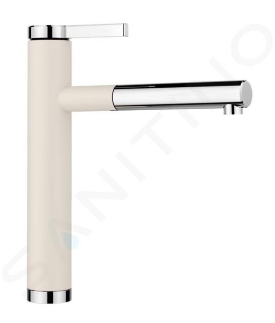 Blanco Linee S - Robinetterie d’évier avec bec extractible, blanc doux/chrome 526957