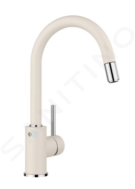 Blanco Mida S - Robinetterie d’évier avec bec extractible, blanc doux/chrome 526968