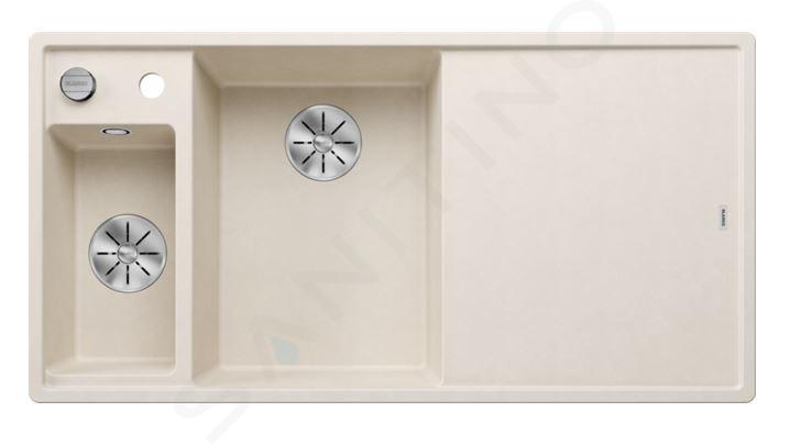 Blanco Axia III 6 - Silgranit spoelbak, 1000x510 mm, met afvoerbediening en toebehoren, InFino, zacht wit 527043