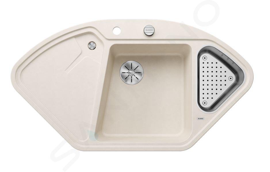 Blanco Delta II - Chiuvetă silgranit, 106x58 cm, control scurgere și accesorii, In Fino, alb pal 527055